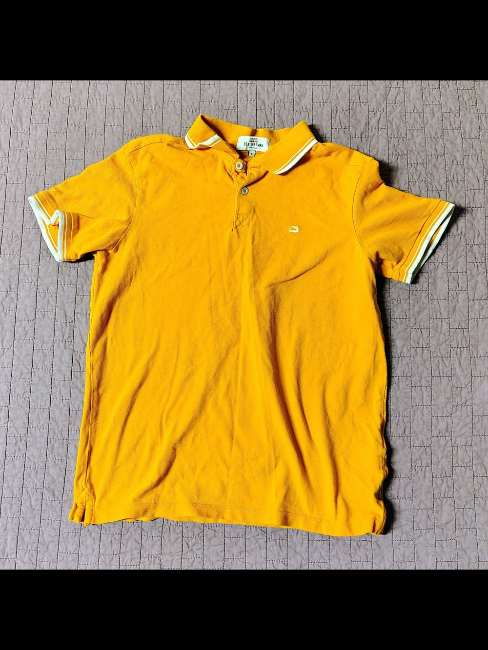 ​Ben Sherman Mens Medium Orange Pique Polo Shirt Tipped Collar Mod Target